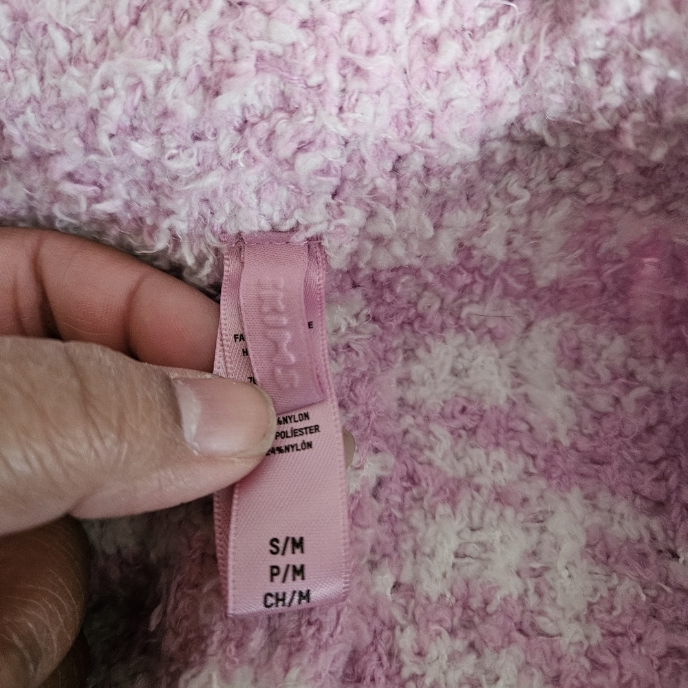 Skims Pink Boucle Knit Pull On Joggers Pants In Petal Houndstooth Size S/M - Picture 13 of 15